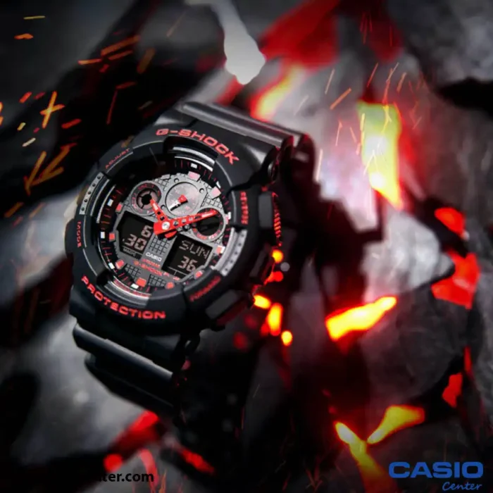ساعت مچی مردانه کاسیو جی شاک اصل مدل GA-100BNR-1ADR