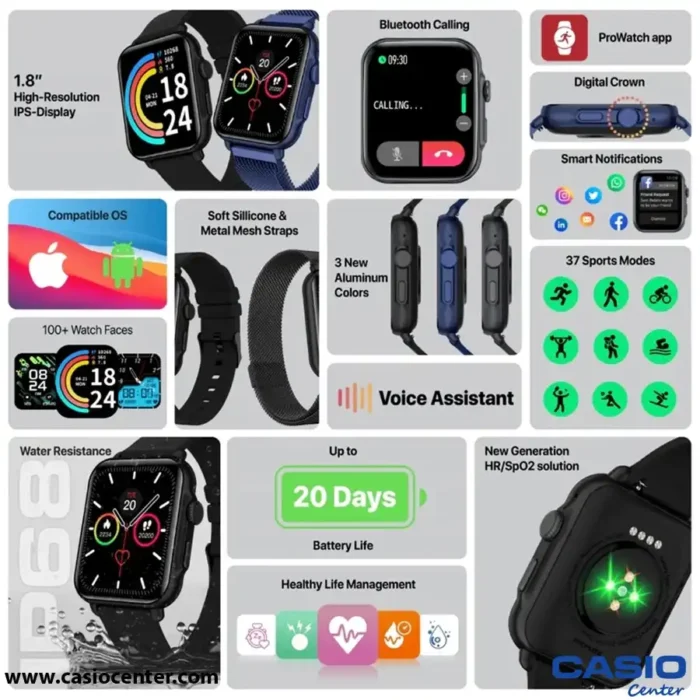 ساعت هوشمند پرومیت مدل PROWATCH-B18.BLACK